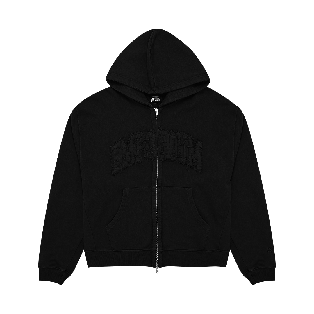 Arc Logo Zip Hood - Black