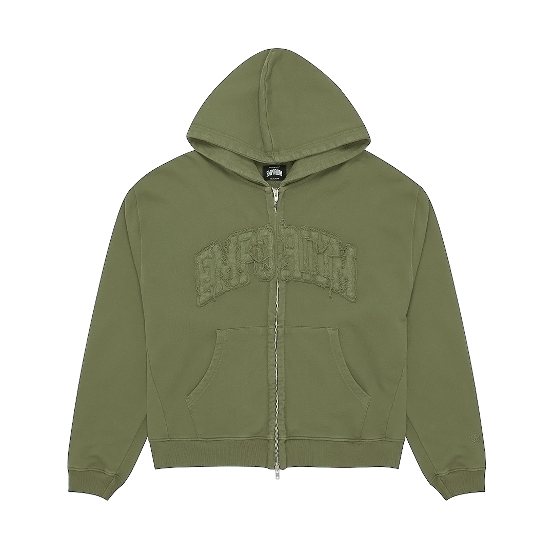 Arc Logo Zip Hood - Khaki