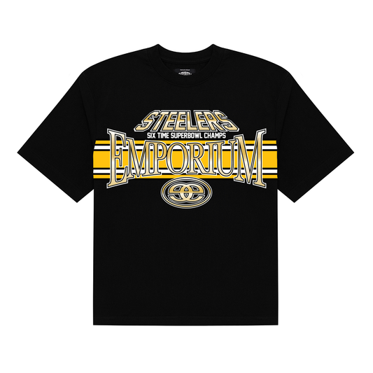 Stripe Logo Tee x Steelers - Black