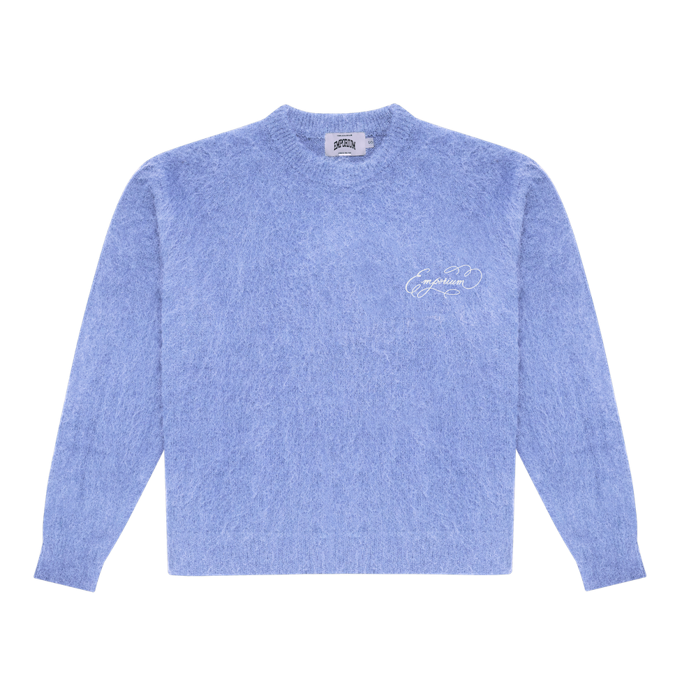 Script Mohair Knit - Baby Blue