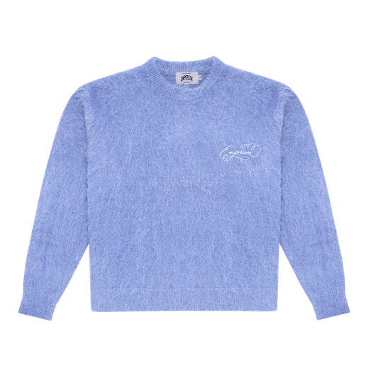 Script Mohair Knit - Baby Blue