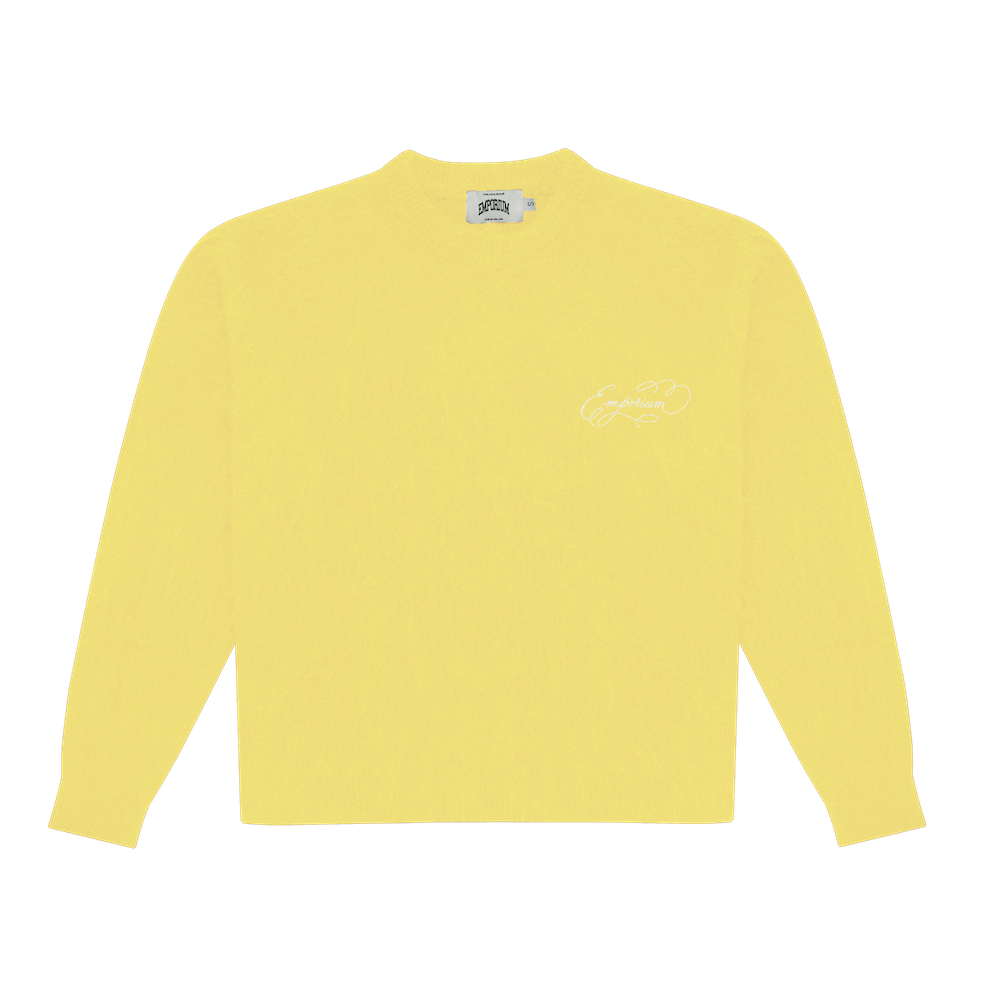 Script Mohair Knit - Butter Yellow