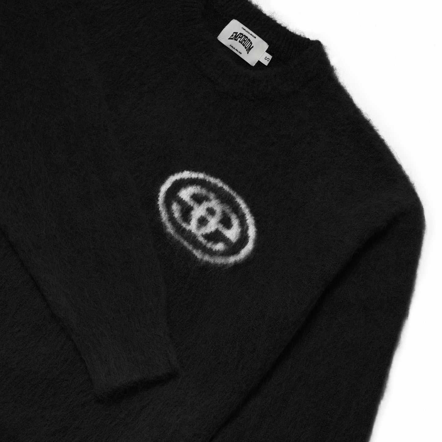 EE Logo Mohair Knit - Black/White