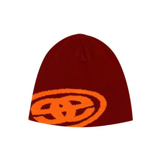 Overlap Logo Beanie - Burgundy