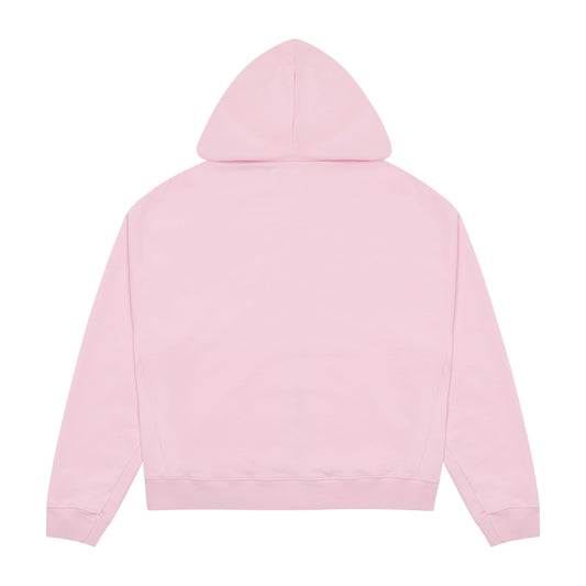 Label Pocket Zip Hood - Pink