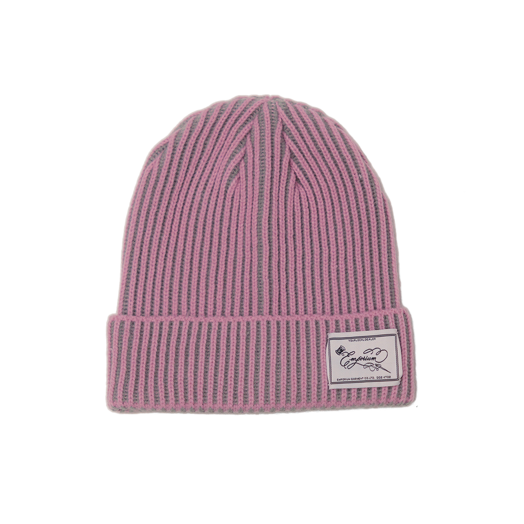 Fisherman Beanie - Pink/Grey