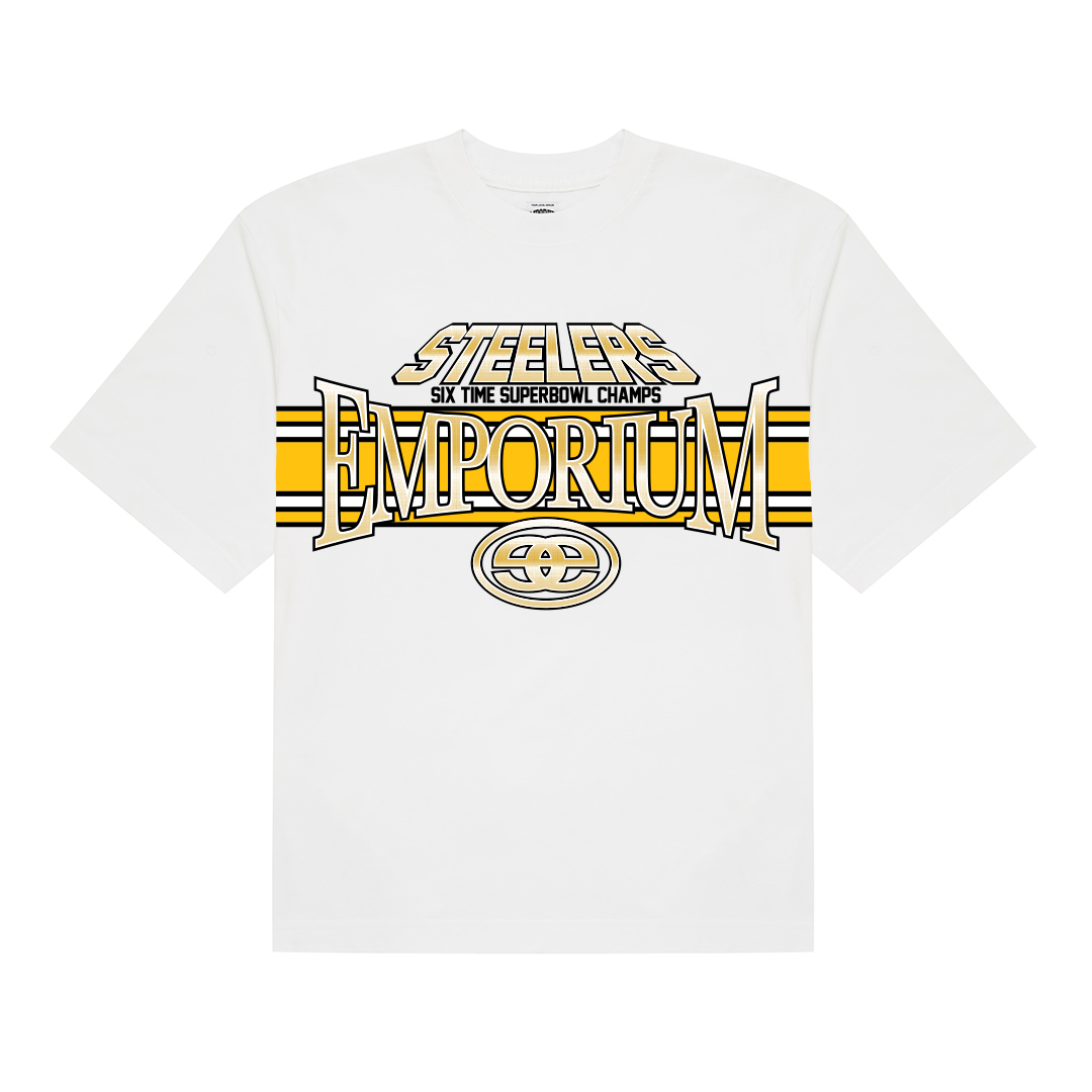 Stripe Logo Tee x Steelers - White