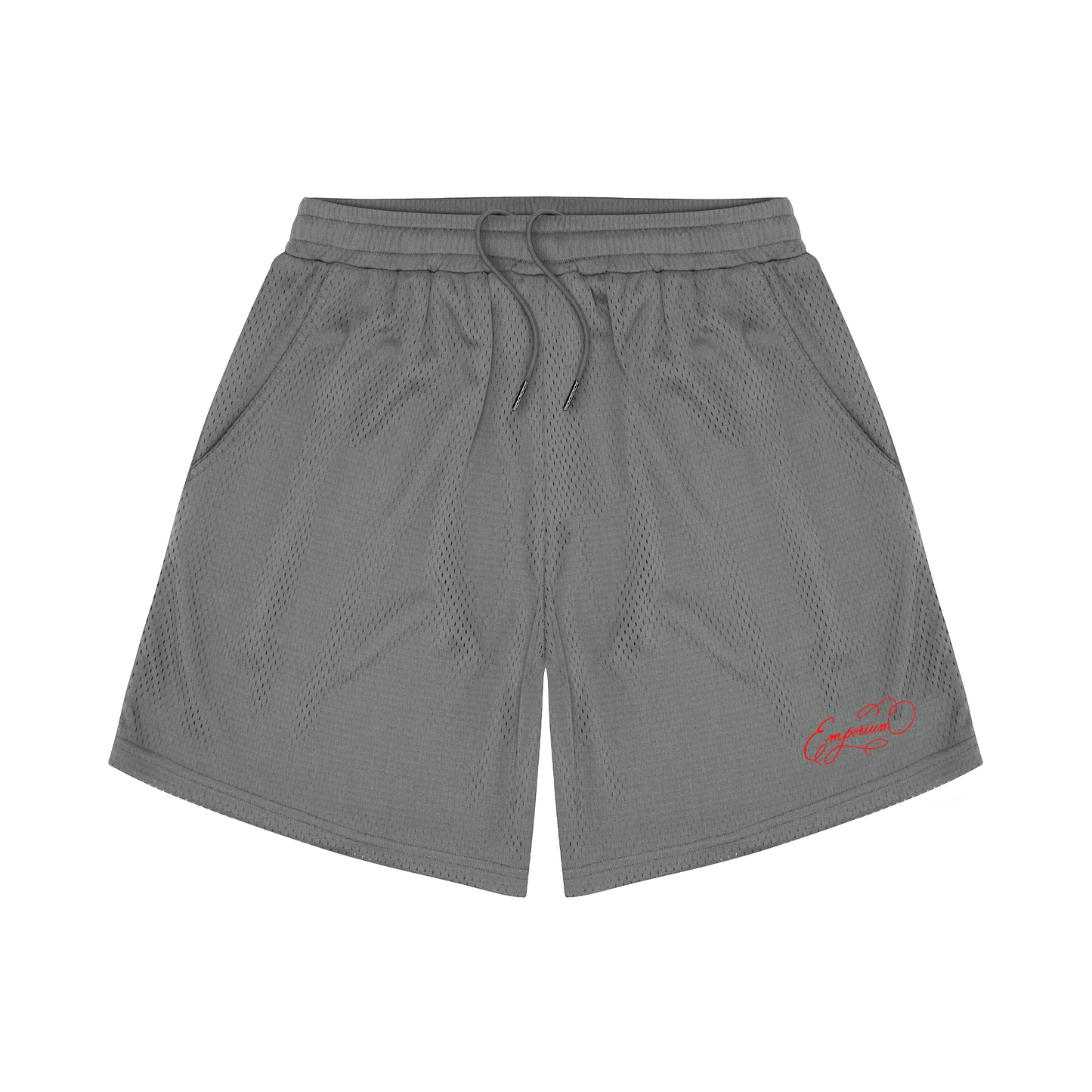 Script Logo Mesh Shorts - Grey