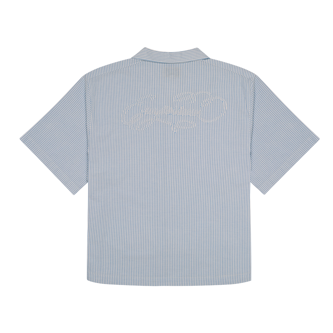Script Logo Shortsleeve - Blue Stripe