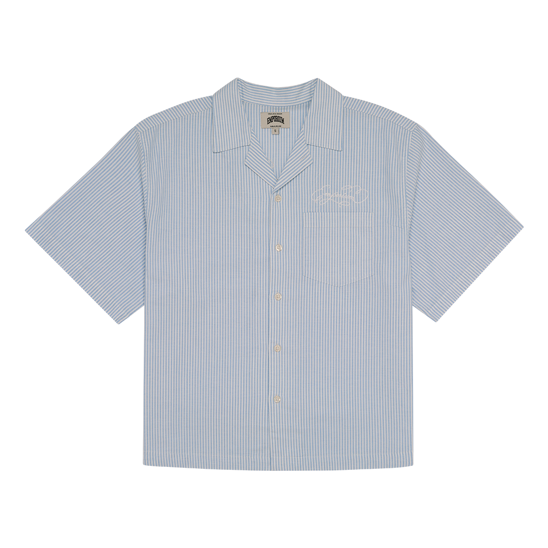 Script Logo Shortsleeve - Blue Stripe