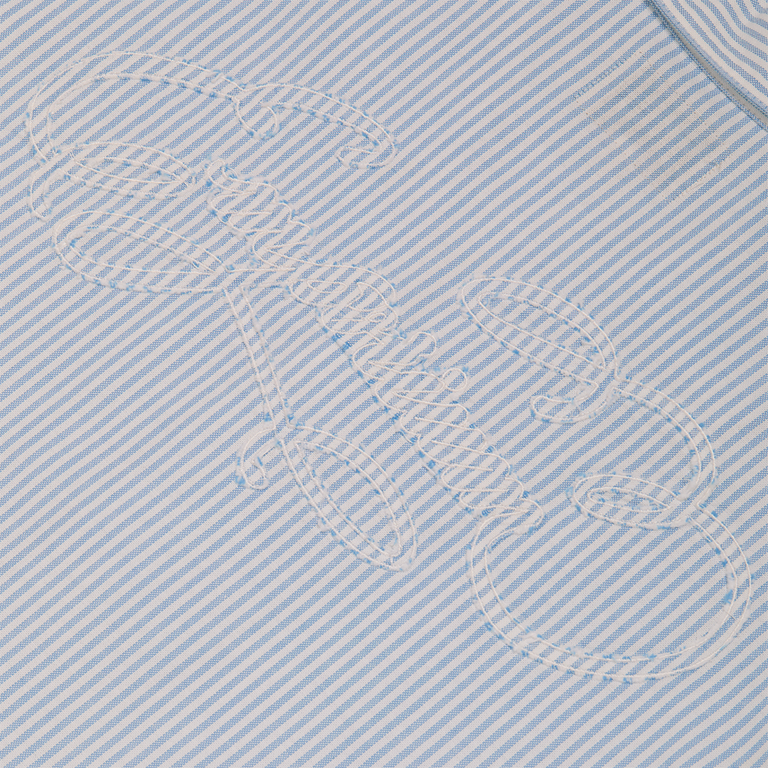 Script Logo Shortsleeve - Blue Stripe