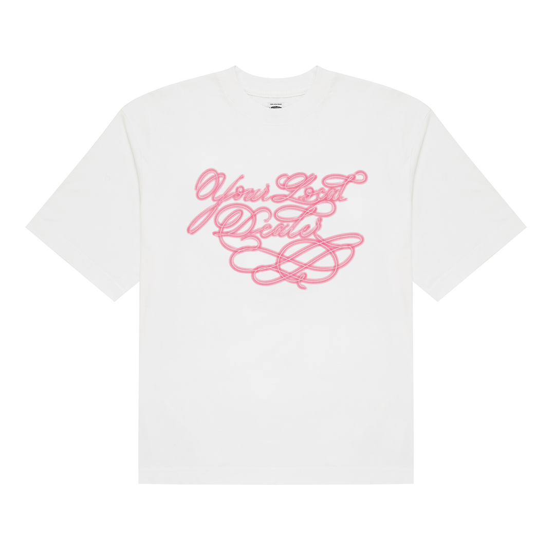 Cursive Logo Tee- White