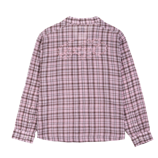 Script Logo Gauze Shirt - Pink/Brown