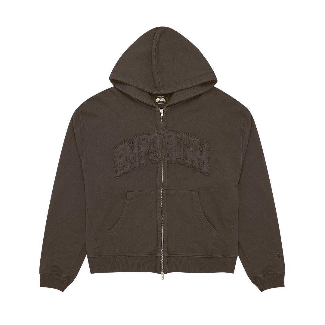Arc Logo Zip Hood - Brown