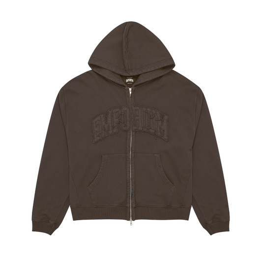 Arc Logo Zip Hood - Brown
