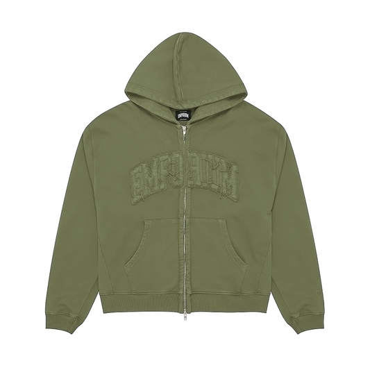 Arc Logo Zip Hood - Khaki