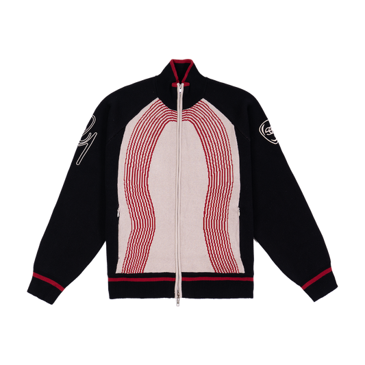 E90 Zip Knit - Cream/Red