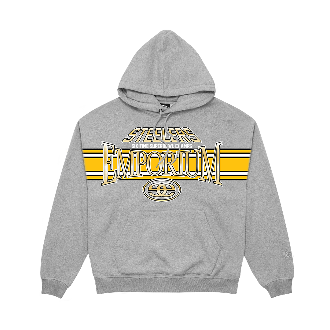 Stripe Logo Hood x Steelers - Grey Marl
