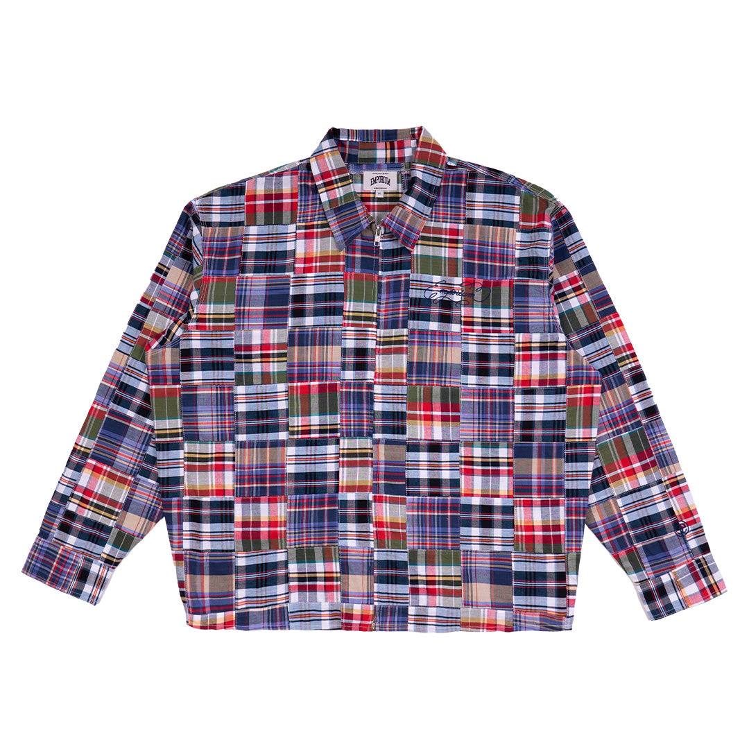 Madras Zip Shirt - Navy