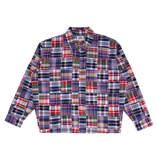 Madras Zip Shirt - Navy