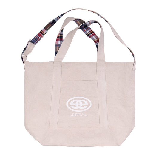 Reversible Madras Tote - Navy