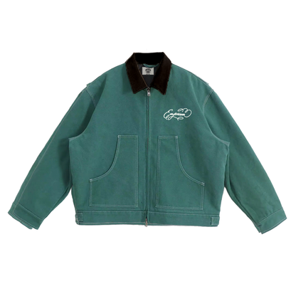 Script Logo Work Jacket - Evergreen