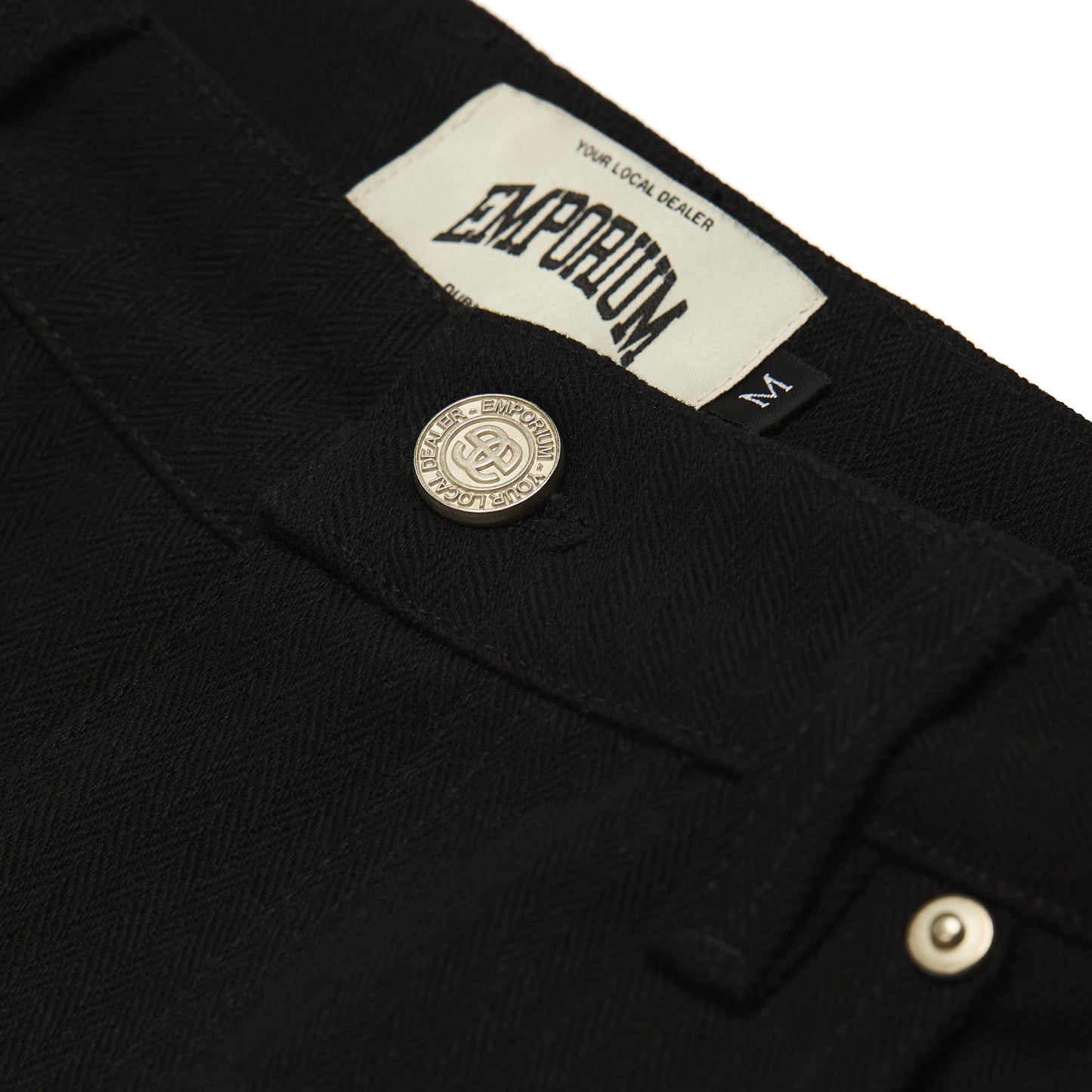 Stitch Logo Denims - Black Herringbone