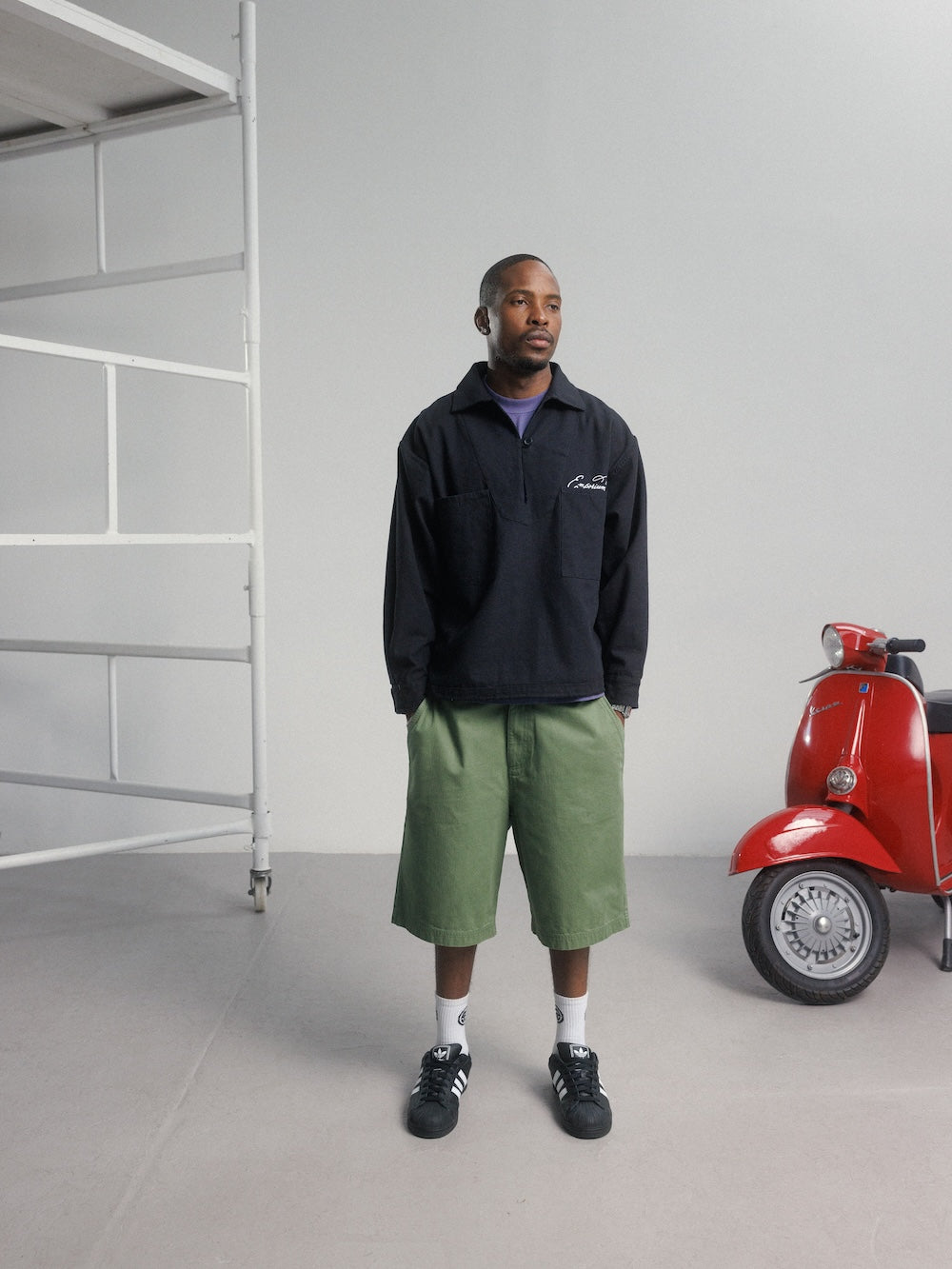 Drill Pullover - Washed Black