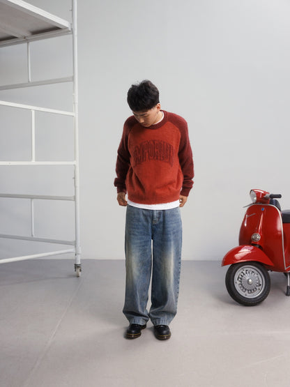 Arc Logo Mohair - Red/Burgundy