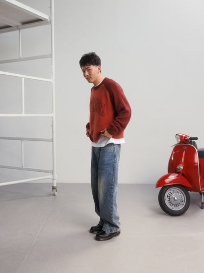 Arc Logo Mohair - Red/Burgundy