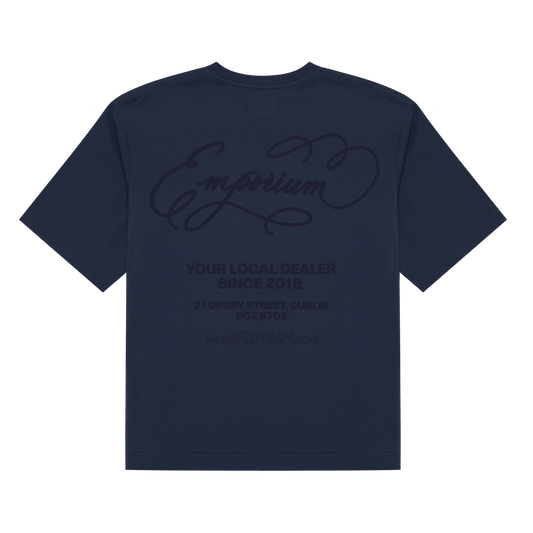 Script Logo Tee - Faded Blue