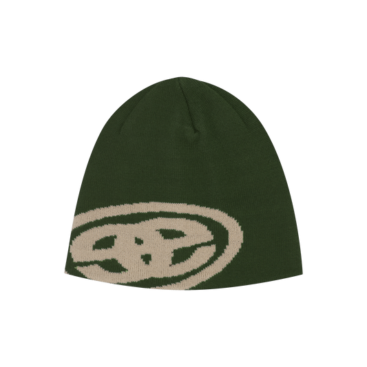 Overlap Logo Beanie - Khaki Green