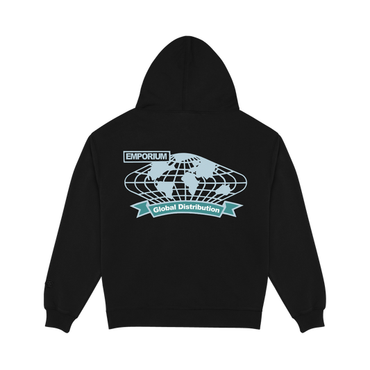 Global Distribution Logo Hood - Faded Black