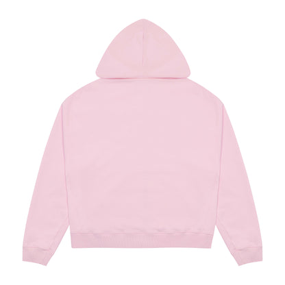 Label Pocket Zip Hood - Pink