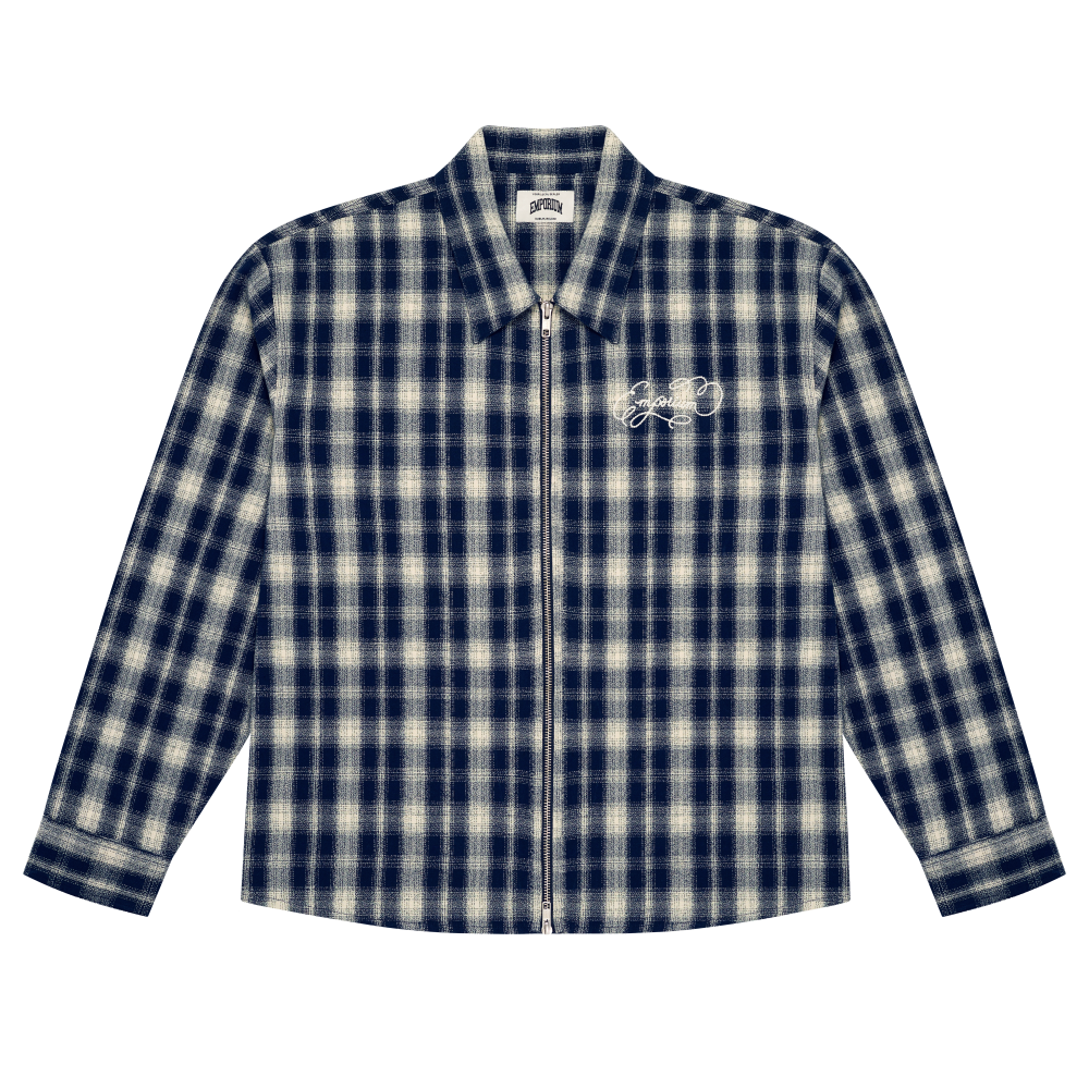 Idle Zip Shirt - Navy/Cream