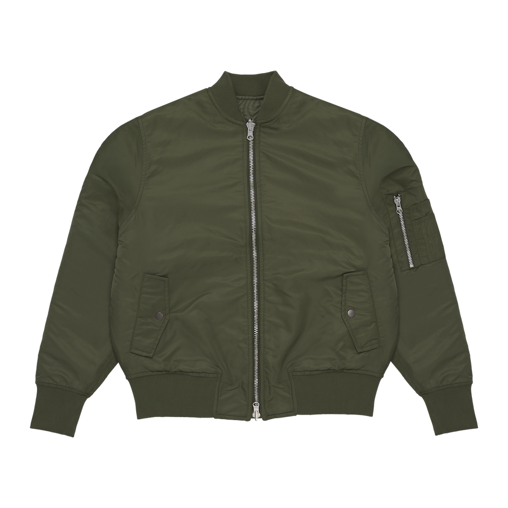 Reversible Bomber Jacket - Khaki Green