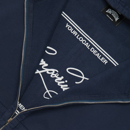 Label Pocket Zip Hood - Faded Navy