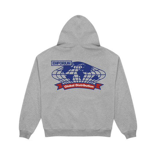 Global Distribution Logo Hood - Grey Marl