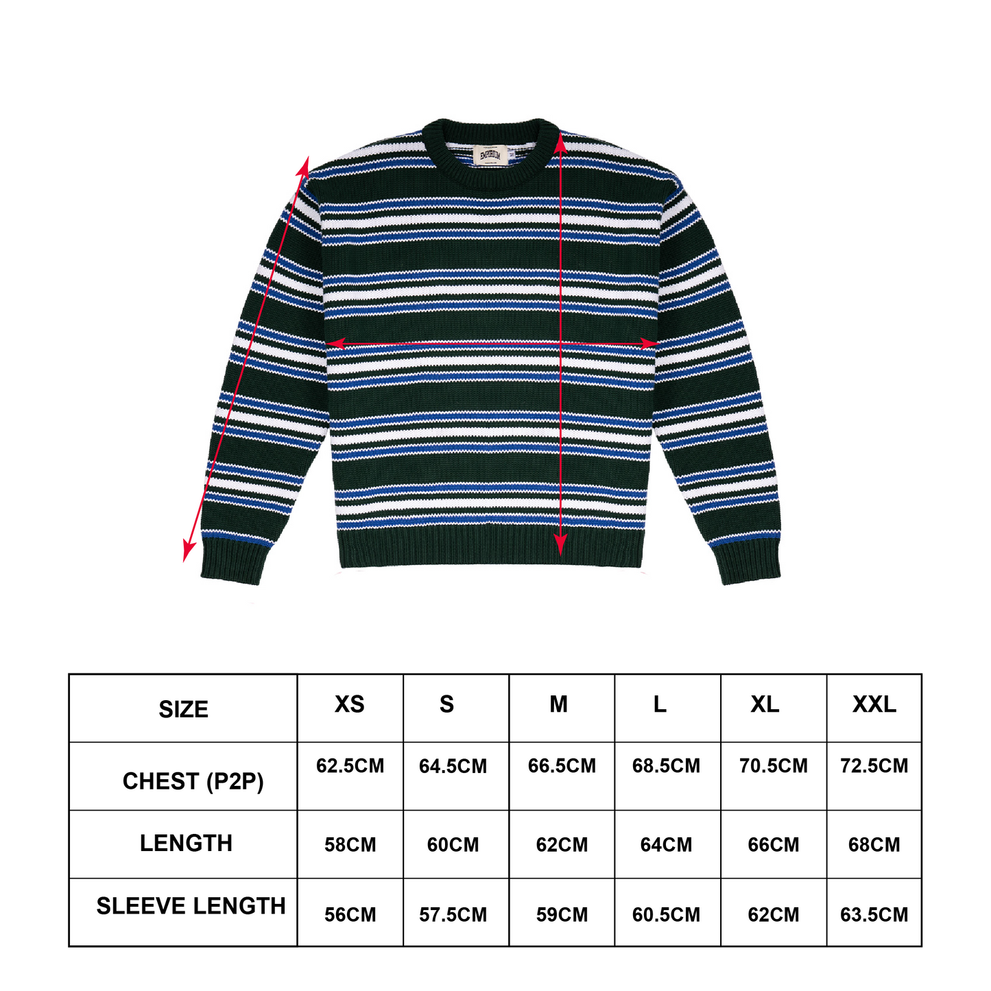 Fisherman Stripe Knit - Evergreen
