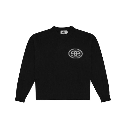 EE Logo Mohair Knit - Black/White