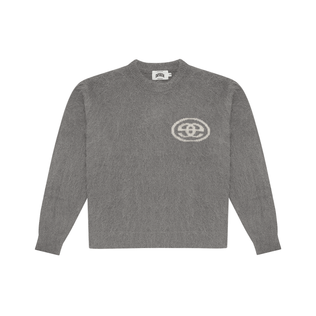 EE Logo Mohair Knit - Grey