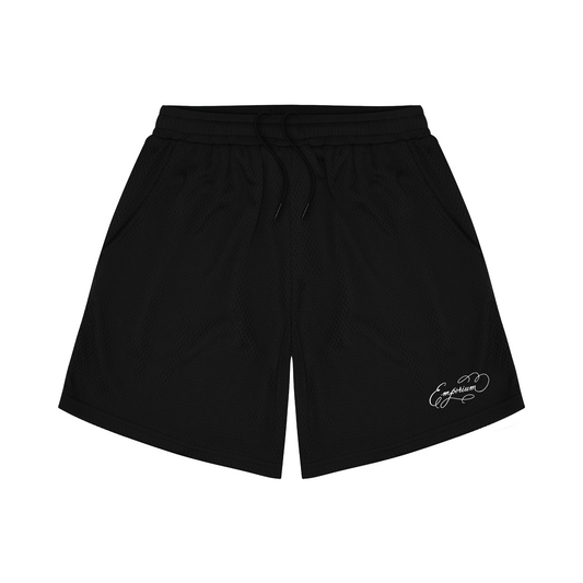 Script Logo Mesh Shorts - Black