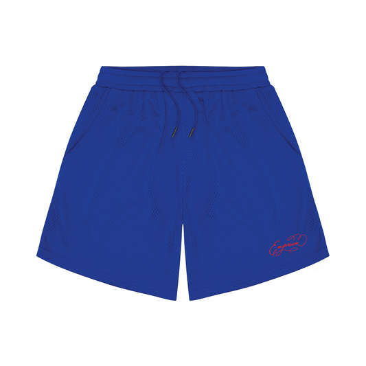 Script Logo Mesh Shorts - Cobalt