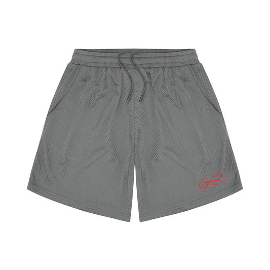 Script Logo Mesh Shorts - Grey