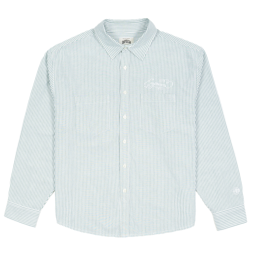 Script Logo Oxford Shirt - Green/White