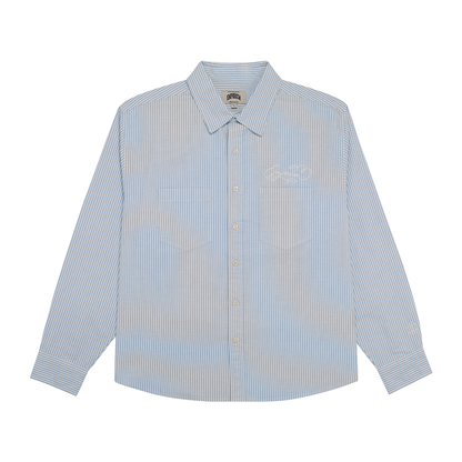 Script Logo Oxford Shirt - Blue Stripe