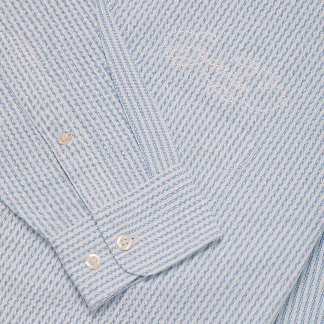 Script Logo Oxford Shirt - Blue Stripe