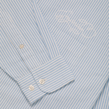 Script Logo Oxford Shirt - Blue Stripe