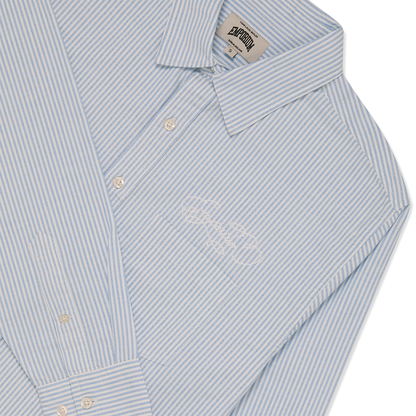 Script Logo Oxford Shirt - Blue Stripe