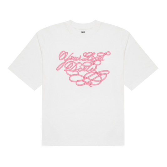 Cursive Logo Tee- White